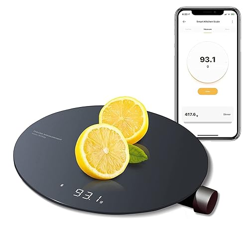 Immagine del prodotto HOTO Bilancia da Cucina Intelligente, Bilancia da Cucina Digitale, Bilancia da Caffè, Bilancia da Cucina con Sensore ad Alta Precisione da 0,1g, Misure in 4 unità (g/ml/oz/lb:oz)