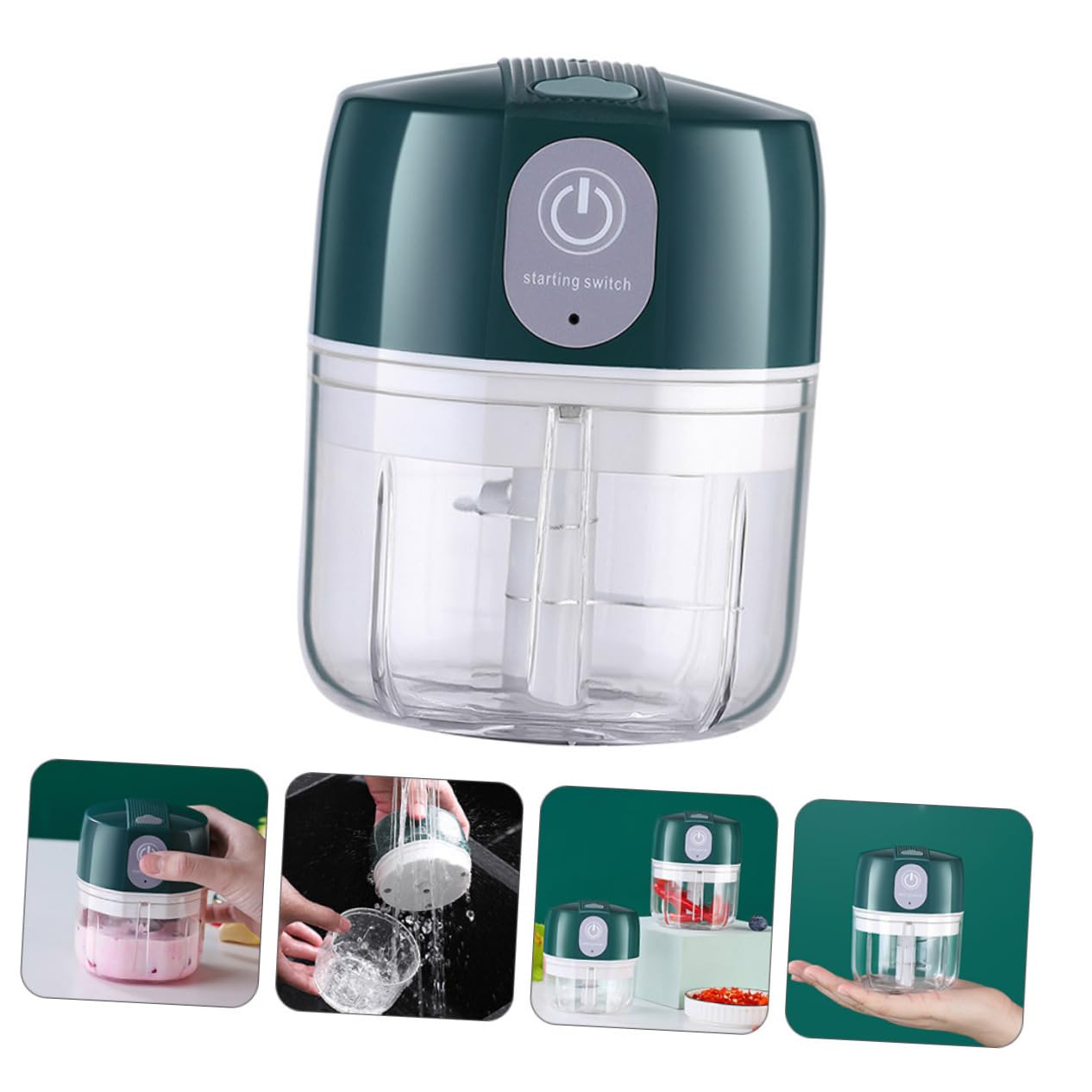 PRETYZOOM Elektrischer Kleiner Küchenmixer aus Edelstahl Multifunktionaler Babynahrungsmixer Kompakter Küchenzerkleinerer für Fleisch und Babynahrung Abnehmbarer Behälter Schnelle Zerkleinerung