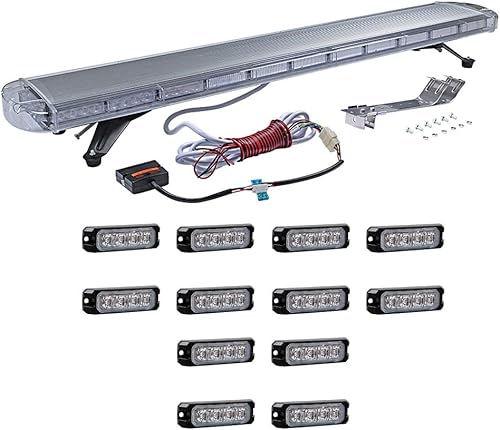 CORP - Juego de luces estroboscópicas de seguridad de emergencia de 51 pulgadas, 96 LED, techo y 12 unidades, 4 LED, ultra delgada, sincronización