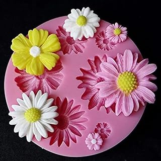 3D Flower Silicone Mold Flexible Nonstick Detailed Petal Design for Cake Decorating Chocolate Candy Ice Cream Crafts, Pink