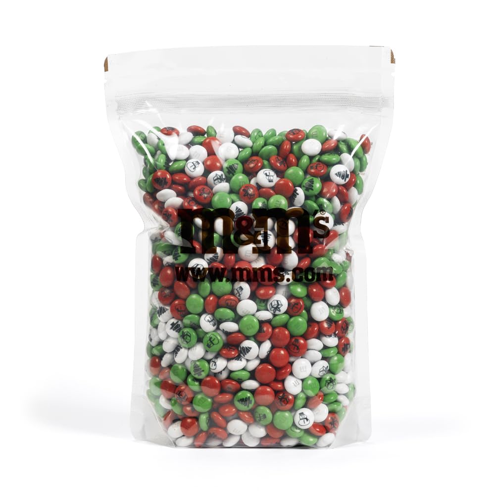 M&M'S COLLECTION Schoko-Beutel lose, 1,5 kg, Milchschokolade, Weihnachten, Rot, Grün und Weiß, ca. 1500 Stück