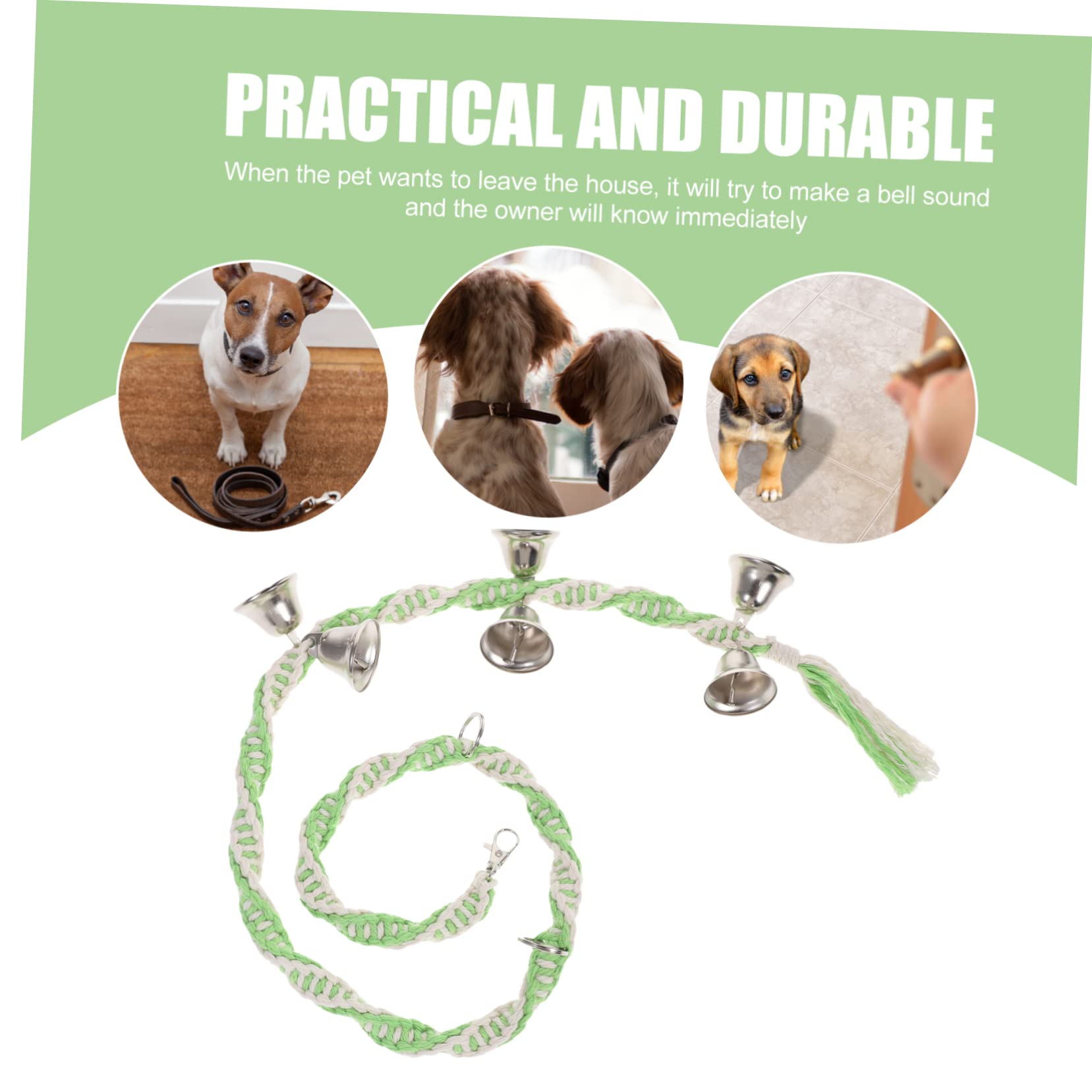 Garneck Dog Doorbell Hanging Dog Bell for Potty Training Handwoven Dog Training Doorbell for Household Use Decorative Pet Supply