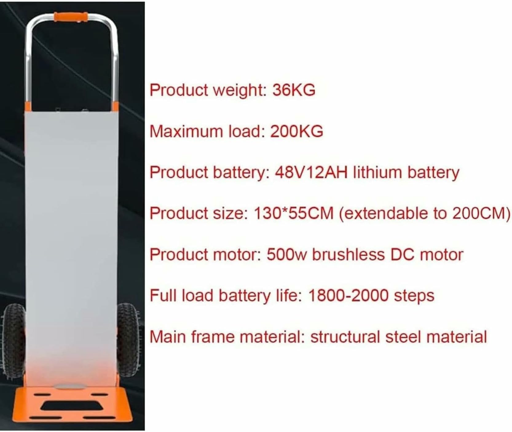 Electric Labor Saving Trolley, Staircase A Capacity 200kg, Slide Bag Up and Down, S-Shaped Support Arm, Convenient and Economical Truck