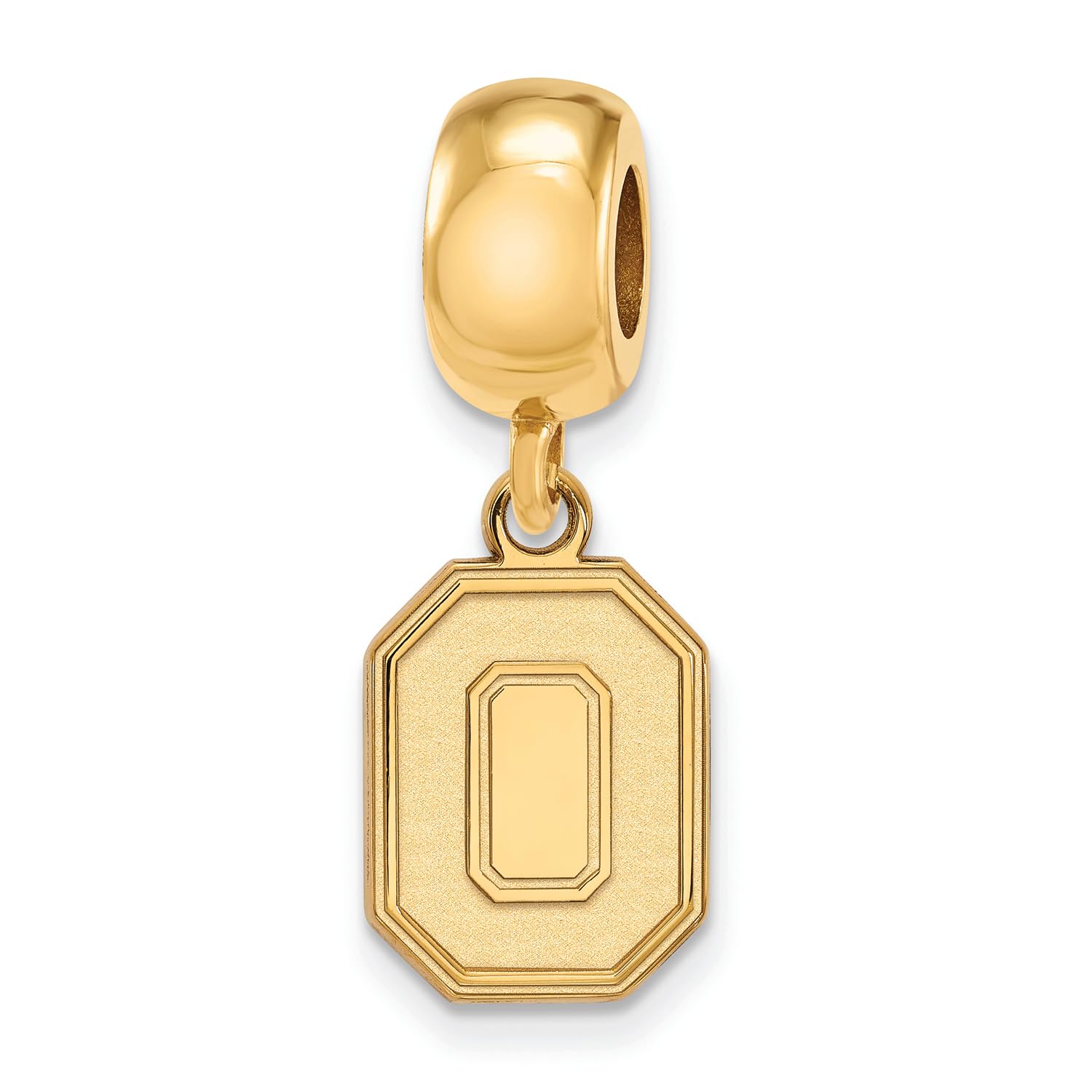 Ohio State Bead Charm Small (1/2 Inch) Dangle (Gold Plated)