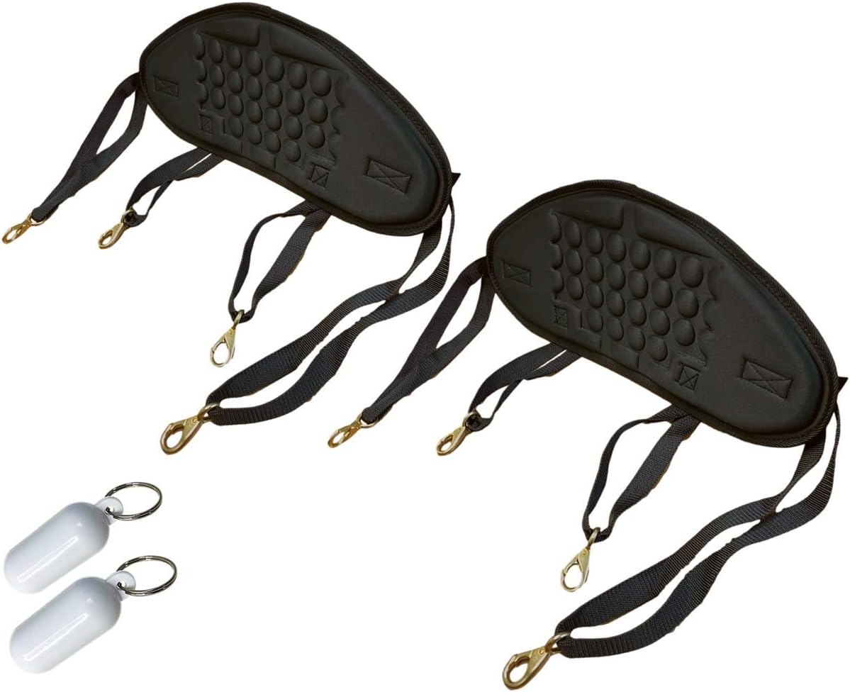 Pactrade Marine Adjustable Straps Black Padded Kayak Back Canoe Backrest Support Comfy Cushion Sit On Top Fishing Brass Clips Canoeing Kayaking Rafting Rest Pad Antiskid (2)