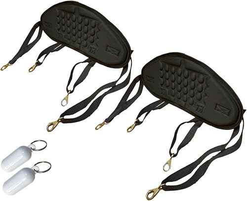 Pactrade Marine Correas ajustables negras acolchadas para kayak, respaldo de canoa, cojín cómodo para sentarse en la parte superior, clips de latón