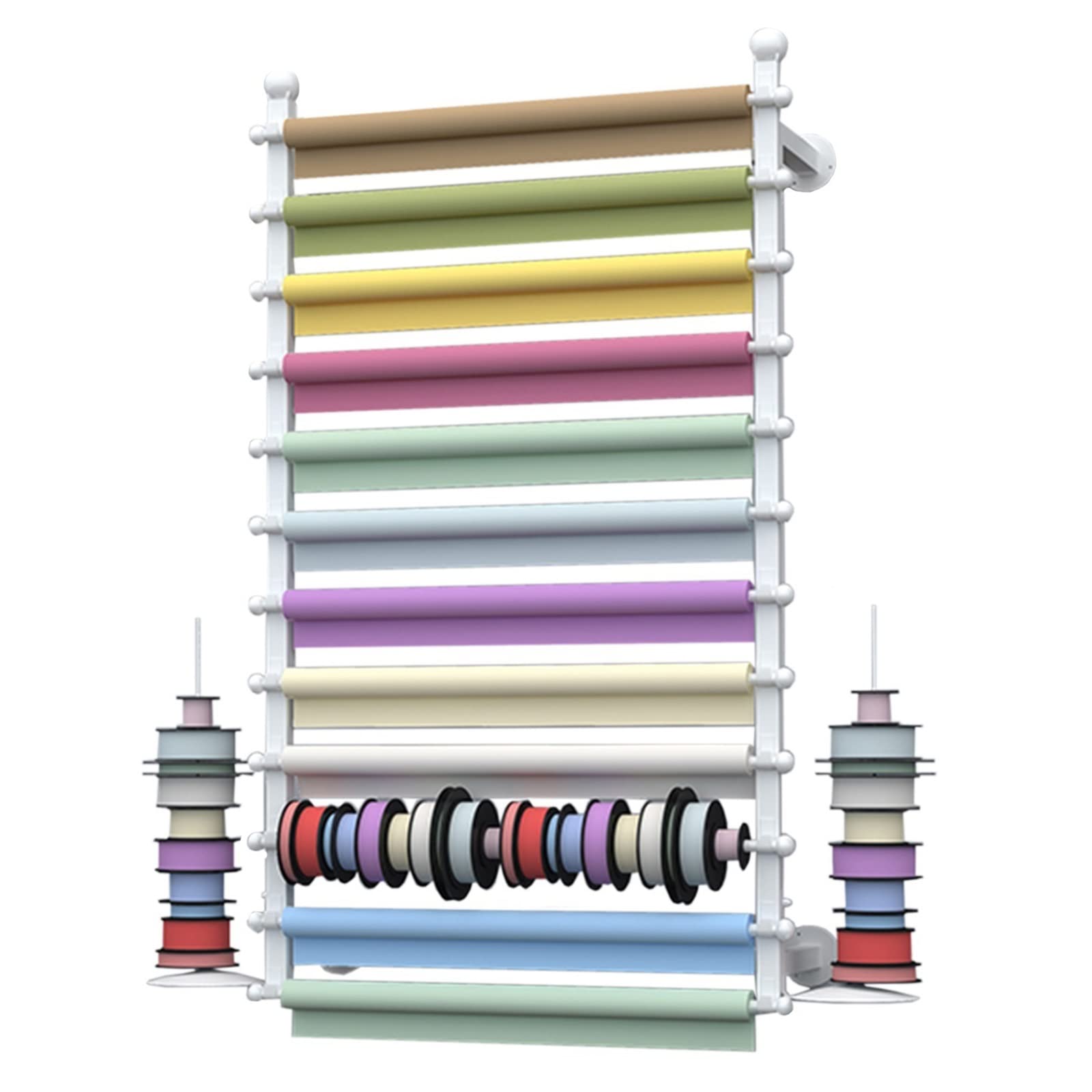 Uchwyt na wstążkę montowany na ścianie, bardzo duży organizer na papier pakowy do przechowywania metalowy wieszak wiszący z uchwytem montażowym, wystrój pokoju do szycia