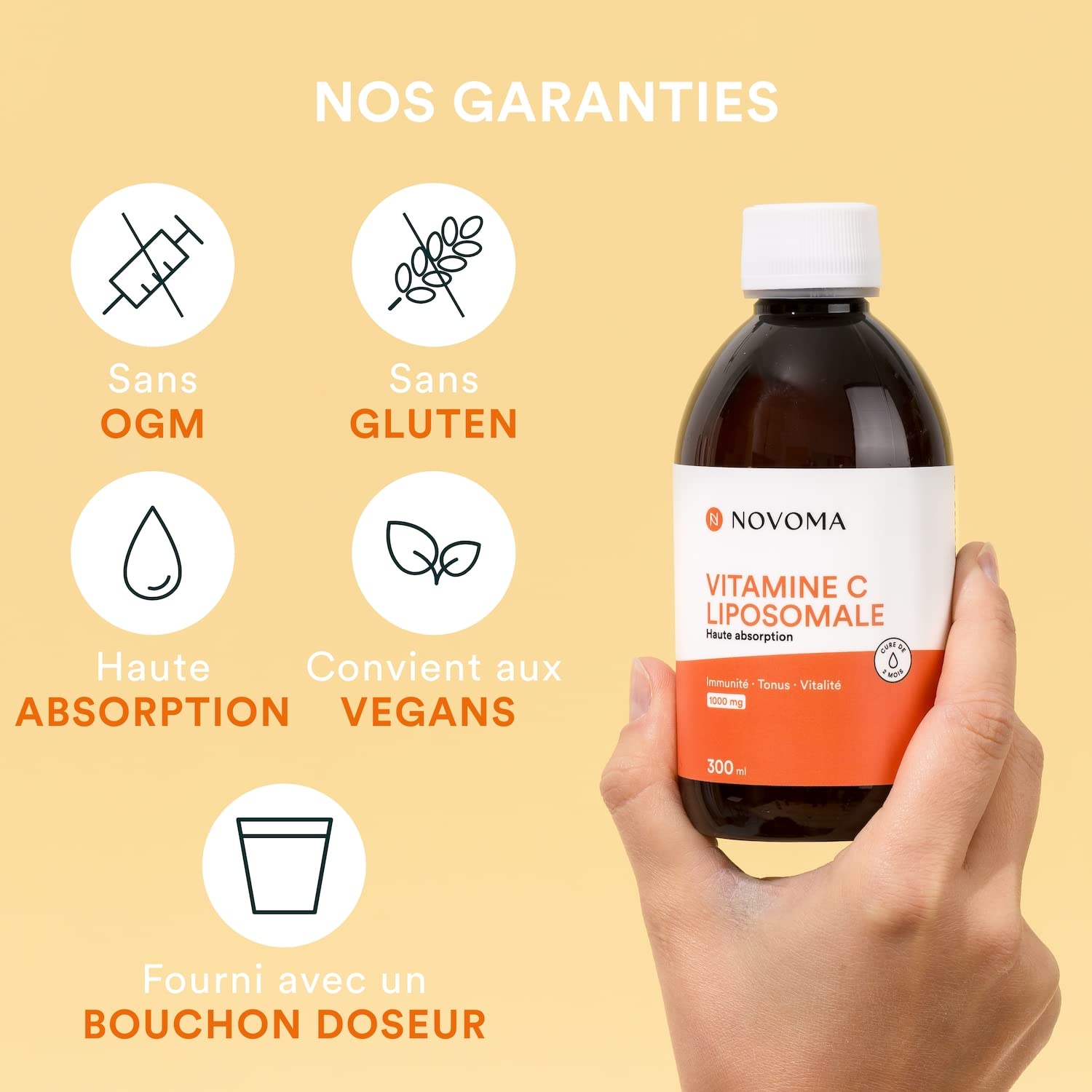 Vitamina C Liposomal 1000mg | Dosificación Potente y Máxima Absorción | Formulado con Vitamina C Quali®-C | Fabricado en el Reino Unido | Botella de 300 ml | NOVOMA (ex Nutrivita) (Paquete de 2)