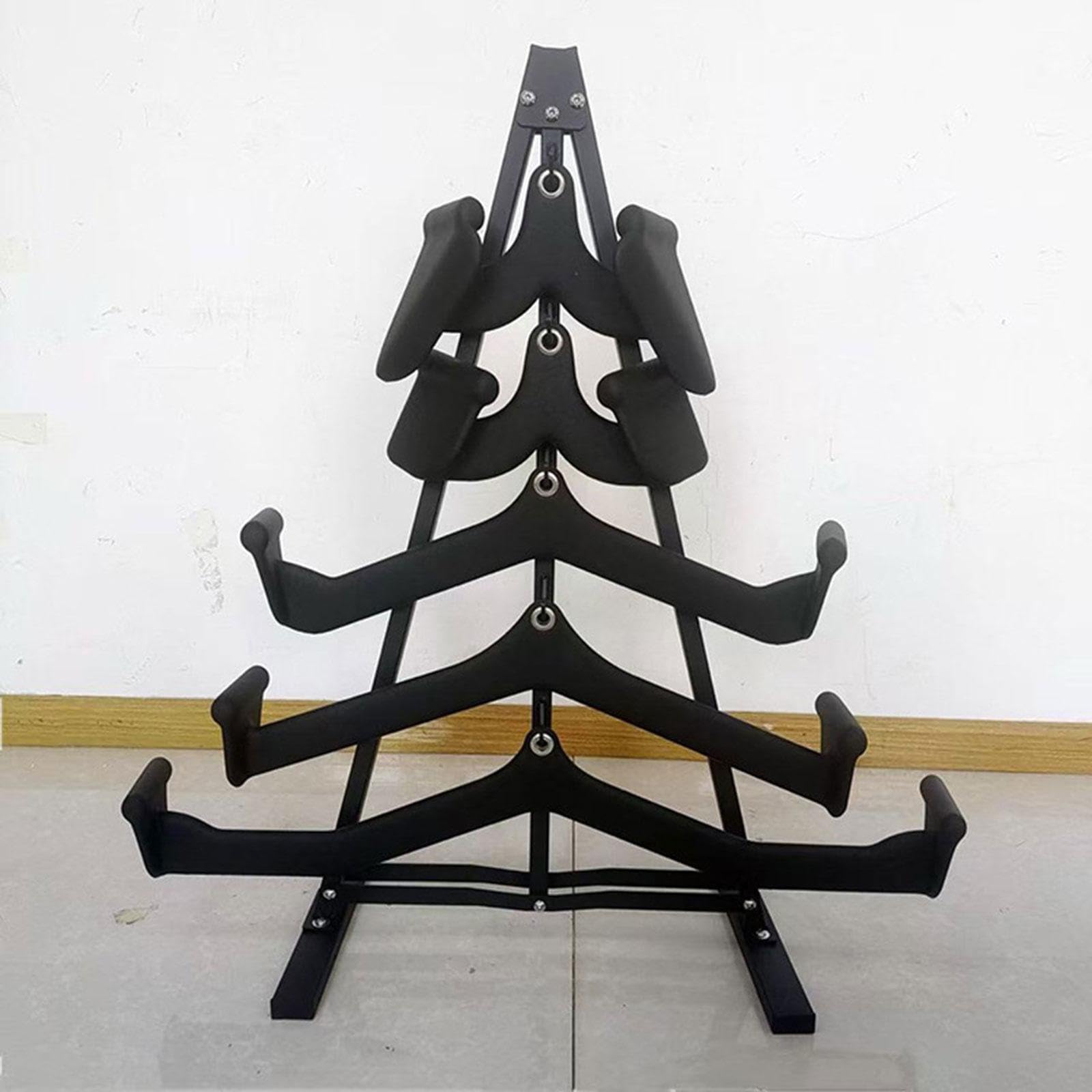 Amagogo Barra de soporte de almacenamiento negro con ganchos, accesorio resistente, portátil, ahorra espacio, de entrenamiento,