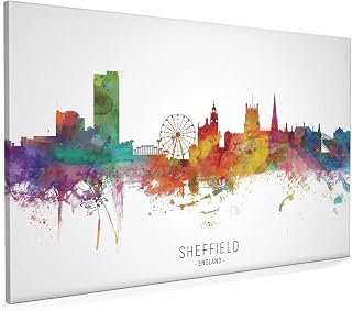 Sheffield England Skyline Box Canvas Print with City Name -6550