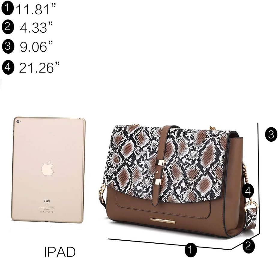 MKF Collection Crossbody Bag for Women, Vegan Leather Handbag Purse, Shoulder Bag Satchel Bag by Mia K