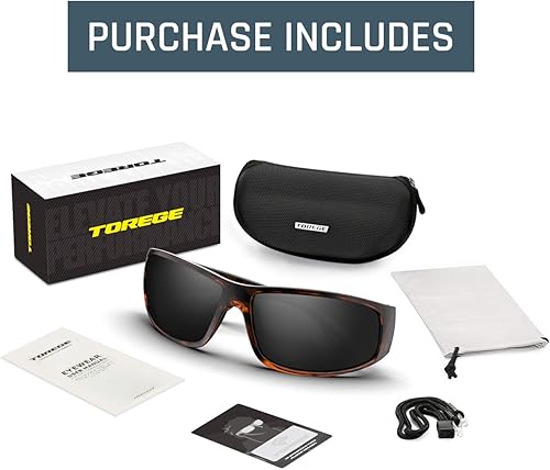 Miniatura 7 de TOREGE Gafas de sol polarizadas deportivas para hombres y mujeres, ciclismo, correr, golf, pesca, deportes de sol TR28