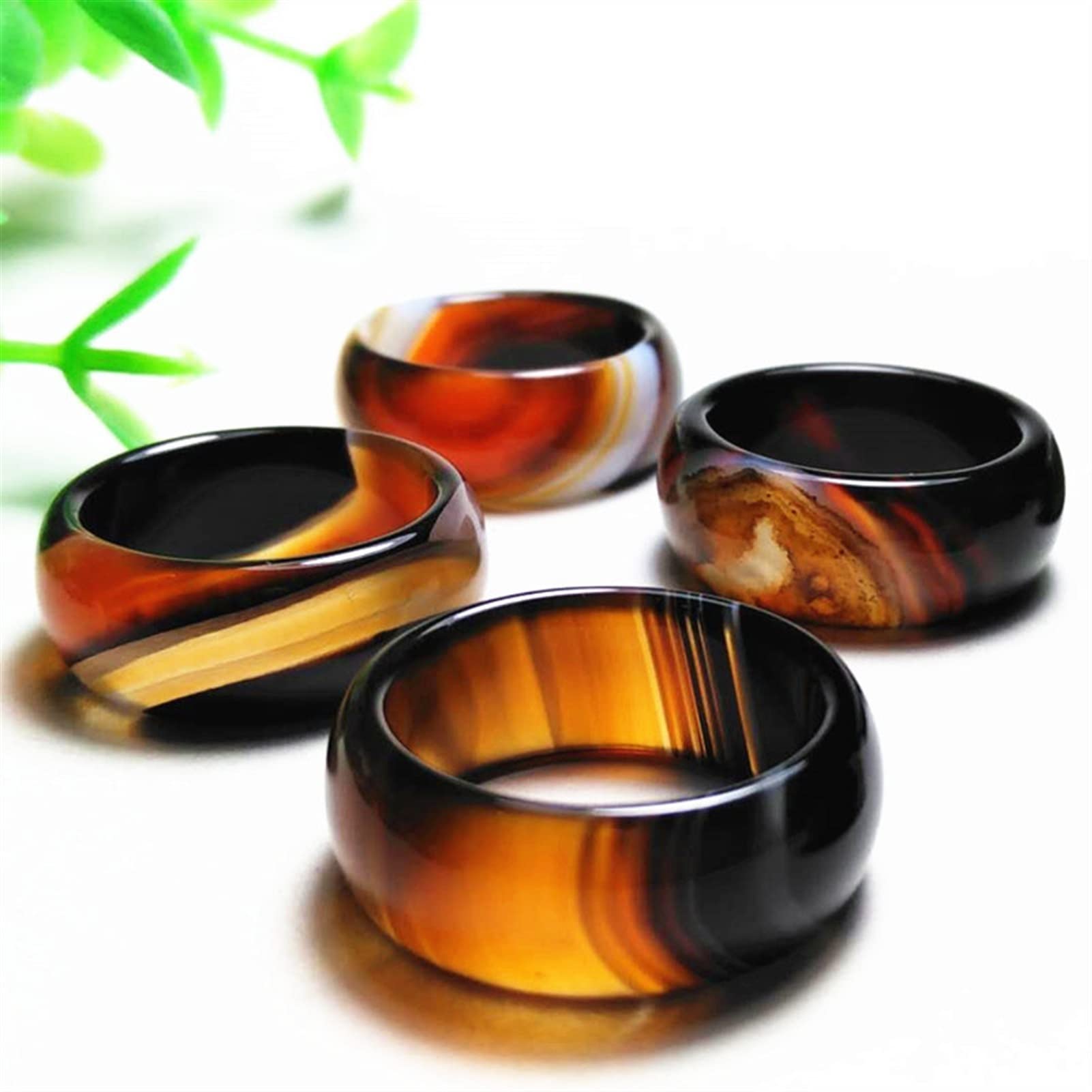 Yzdkj A Variety Of Sardonyx Rings For Selection Couples Sky-Eye Agate Rings (Size : 20Mm)