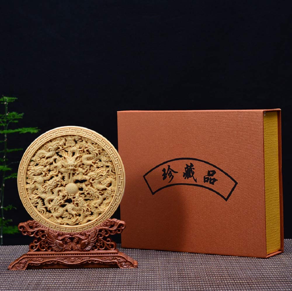 Amazon.co.jp: [AiO JAPAN] ミニ 九龍 竜生九子【円盤型龍彫り 台付き