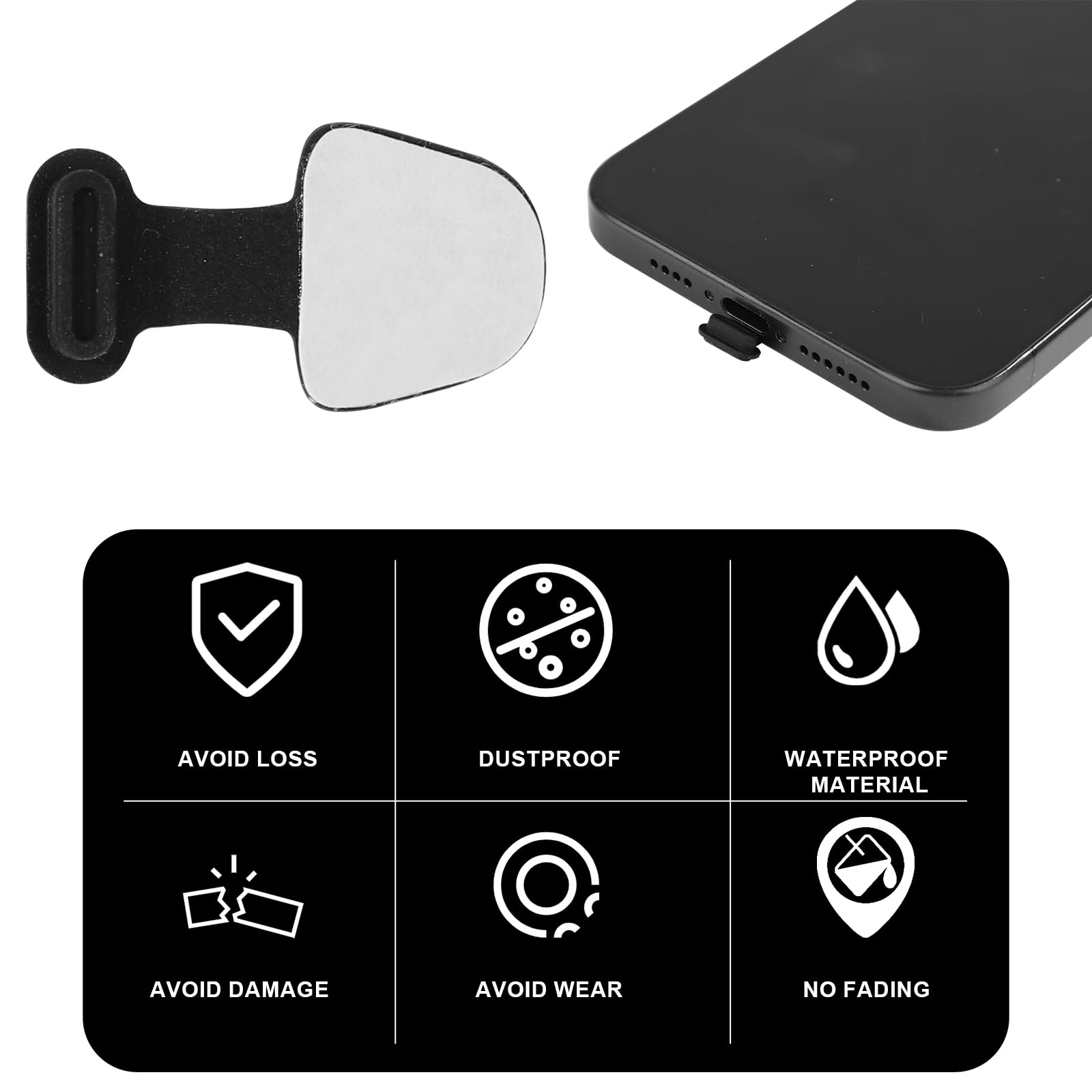 Set 8 Pezzi Protezione Porte USB-C E Altoparlanti - Coperture Antipolvere Per IPhone E Smartphone - Foto 9