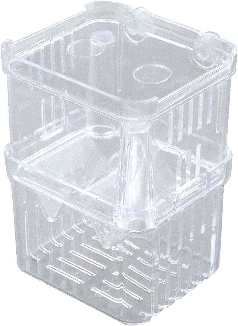 B&K Aquarium Fish Breeder Box Plastic Fish Isolation Breeding Box Hatching Incubator Box for Baby Fish Shrimp Clownfish Guppy 11x6.5x7.5cm