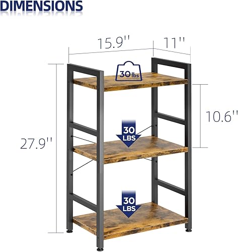 Miniatura 113 de NUMENN Estantería delgada de 3 niveles, estantería organizadora de almacenamiento, estante moderno para dormitorio, sala de estar y oficina en casa,