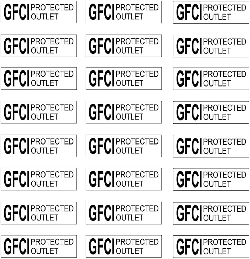 GFCI Protected Outlet Transparent Decals Stickers Label Sticker Decal  remarkings Symbols Protect with GFCI Devices (96 Labels)