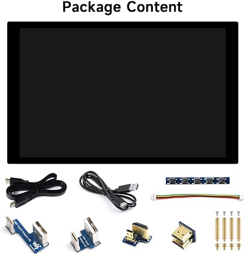 Miniatura 2 de Waveshare Pantalla LCD IPS táctil capacitiva de 8 pulgadas, sin carcasa trasera, resolución 1280×800, interfaz HDMI, compatible con Raspberry Pi