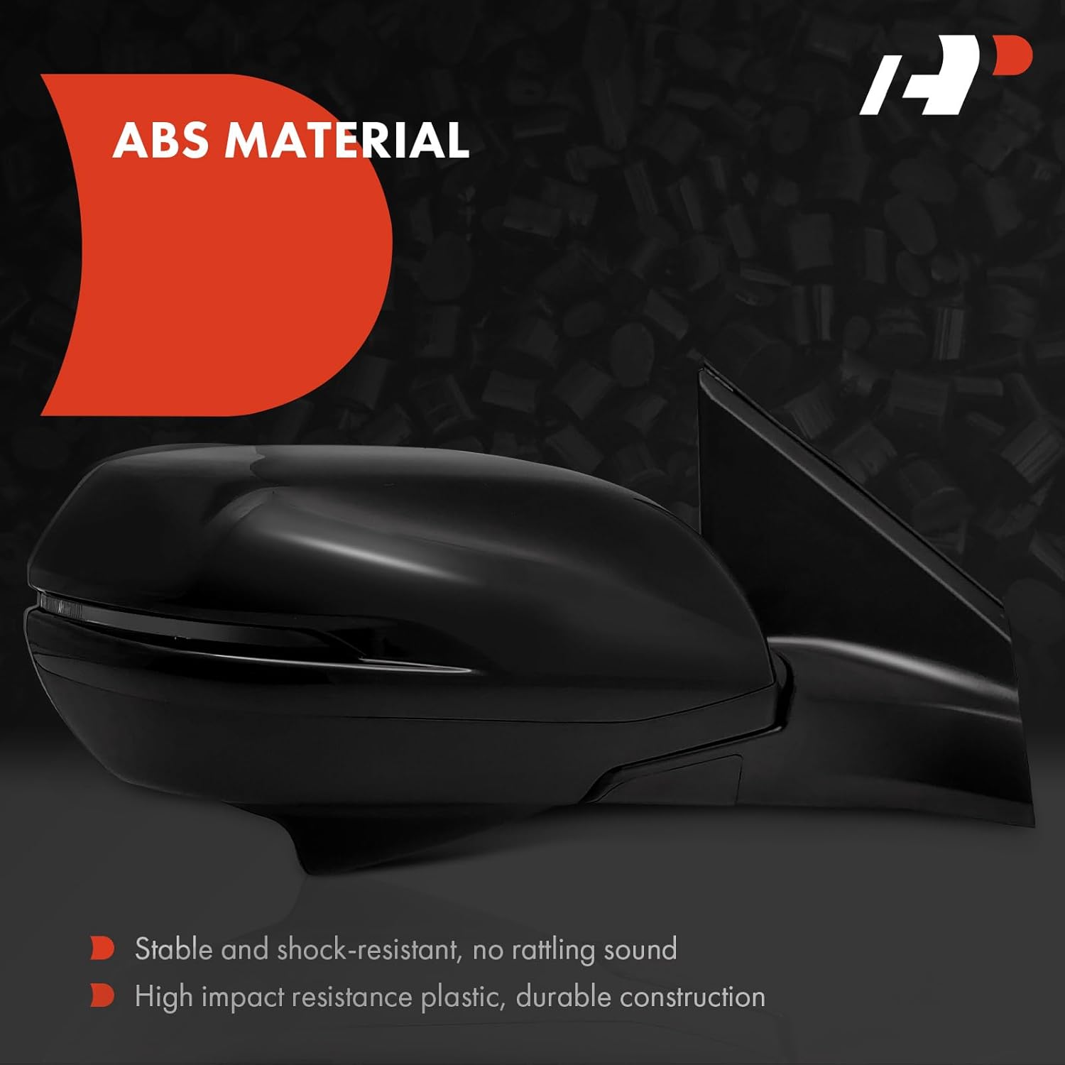 A-Premium Passenger Side Power Door Mirror - Compatible with Honda CR-V CRV 2016 - Heated Manual Folding Black Outside Rear View Mirror with Turn Signal - Replace# 76208T1WA21