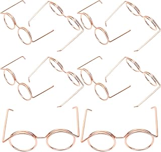 Toddmomy Doll Costume Glasses Small Doll Glasses 10Pcs Doll Metal Glasses Mini Doll Wire Rim Glasses Doll Eyeglasses Mini Dolls Costume Accessories Doll Dress Up Glasses