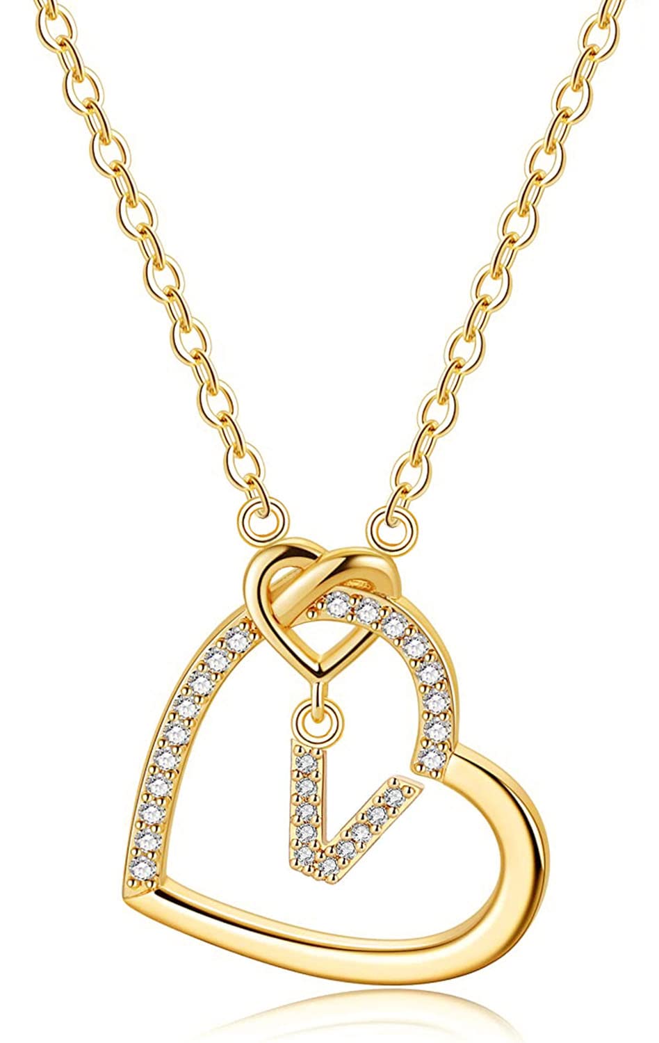 LIHELEI Collana Donna Argento,26 Lettera Maiuscola Con Zirconi Collana Moglie Mamma Fidanzata Compleanno San Valentino Natale Anniversario Festa Della Mamma Gioielli Donna Regalo