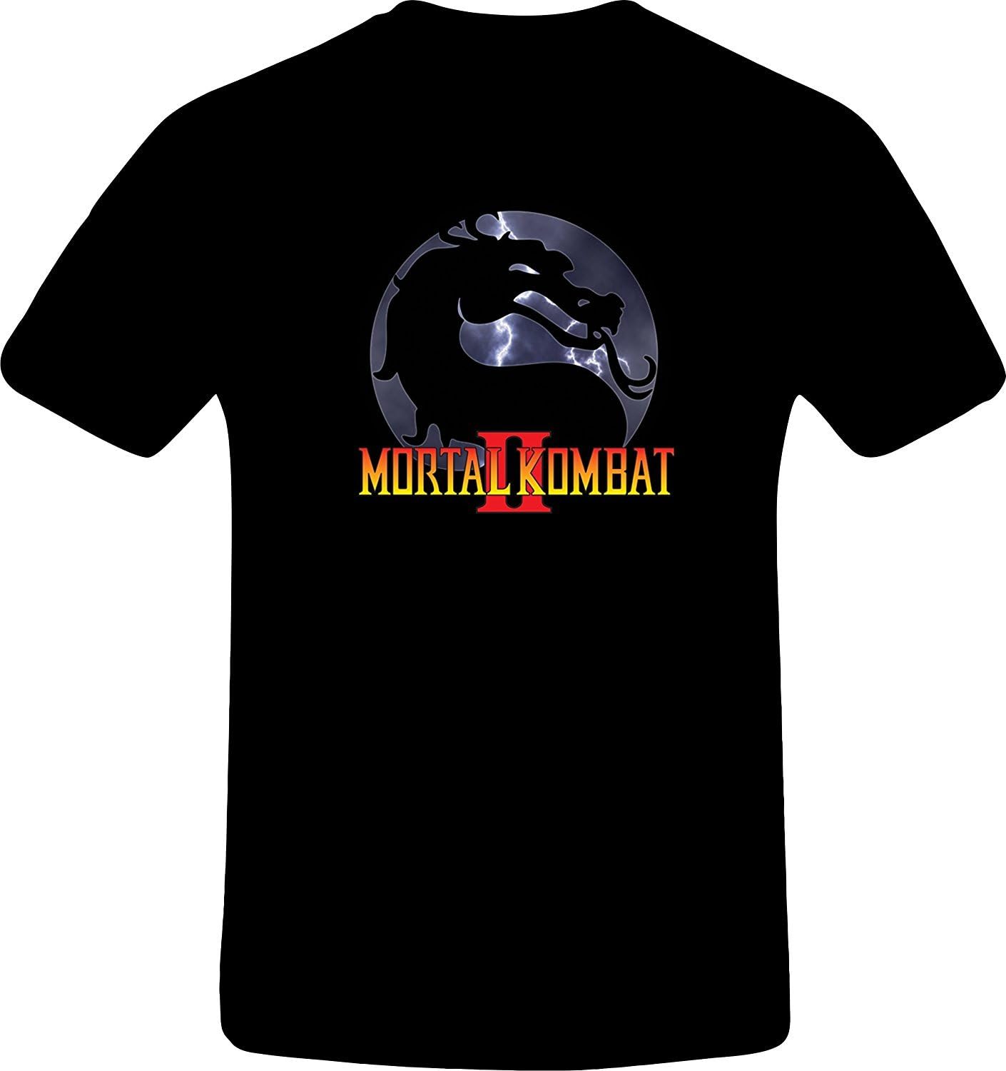 Yamoon Men's Black Mortal Kombat 2 Custom Tshirt