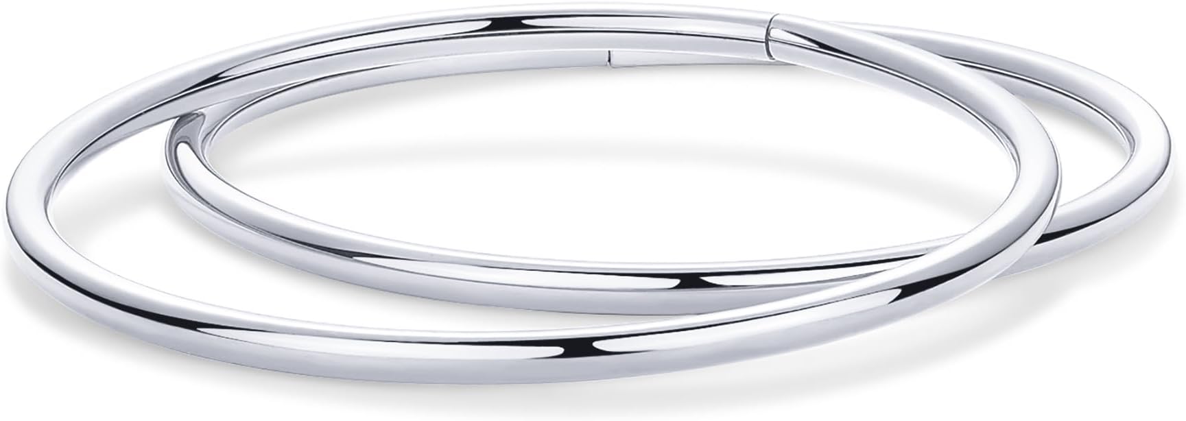 14K Gold Plated Bangle Bracelet for Women | Classic Lightweight Stacking Stainless Steel Bracelet | Single & 2-Pack Bangles