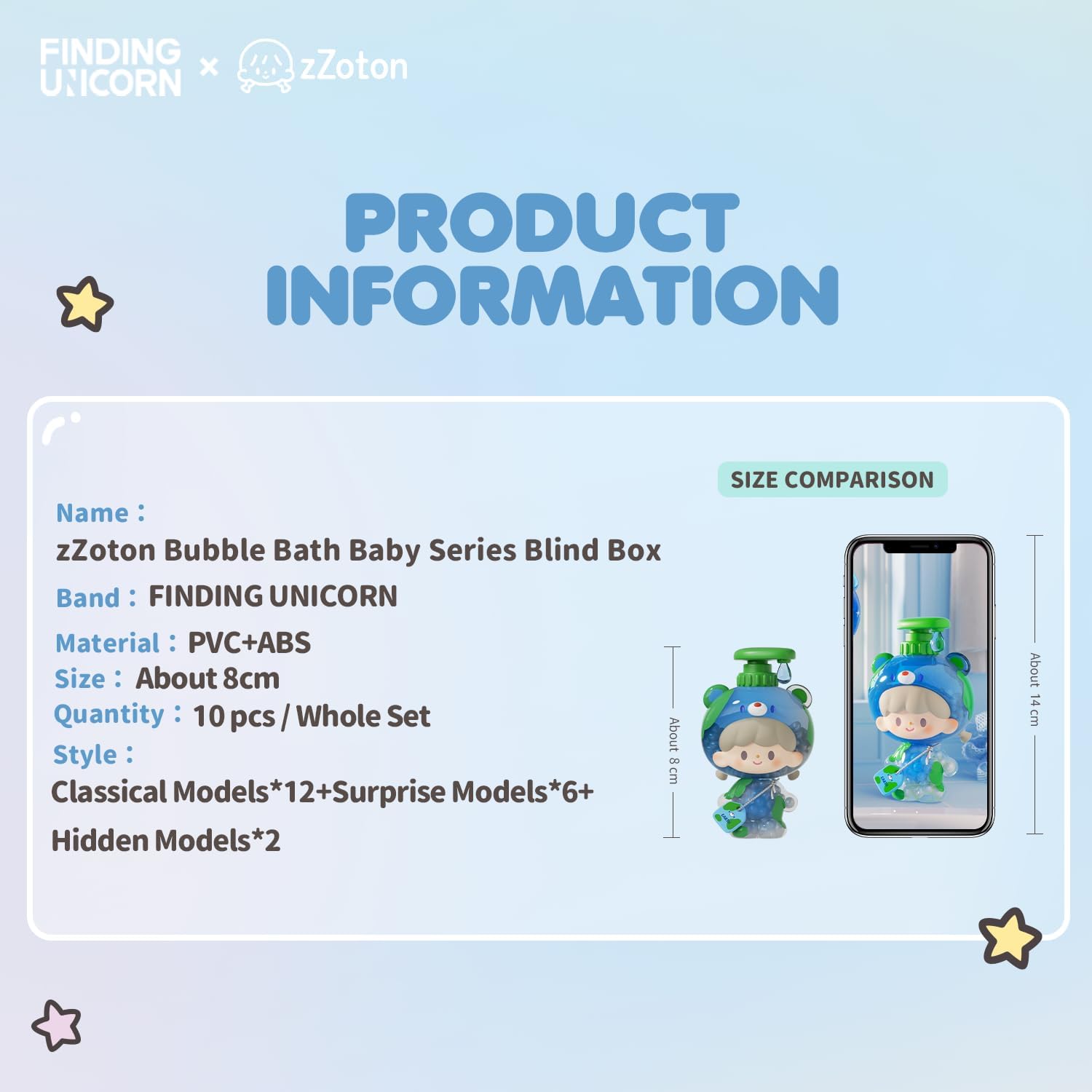 zZoton Bubble Bath Baby Series Blind Box(Single Box 1pc)