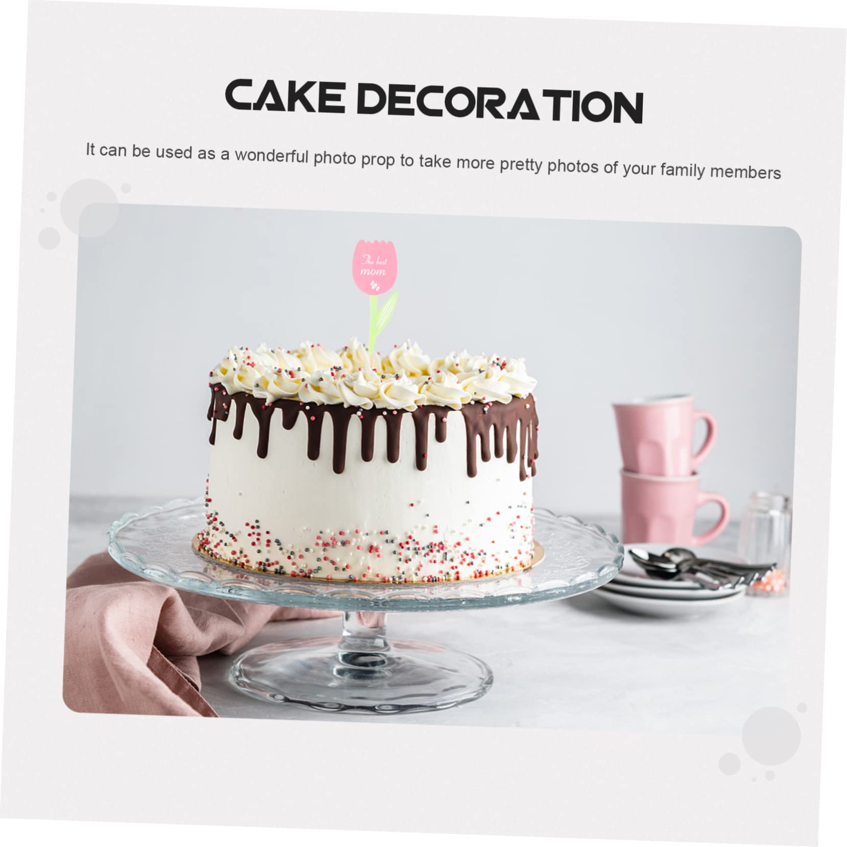 Amosfun 4 Set Inserti Per Torte Per La Festa Della Decorazioni Per Il Primo Anniversario Decorazioni Floreali Per Matrimonio Per Matrimonio Cupcake Pick 60 pezzi * 4