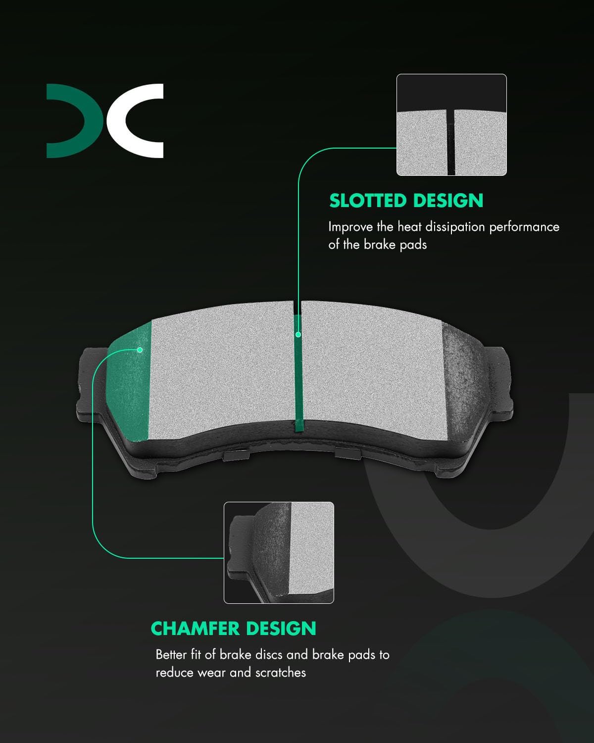 SCITOO Ceramic Brake Pads Kits, 8pcs Brakes Pads Set Fit For 2006-2012 for Ford Fusion,2007-2012 for Lincoln MKZ,2006 for Lincoln Zephyr,2006-2013 for Mazda 6,2006-2011 for Mercury Milan