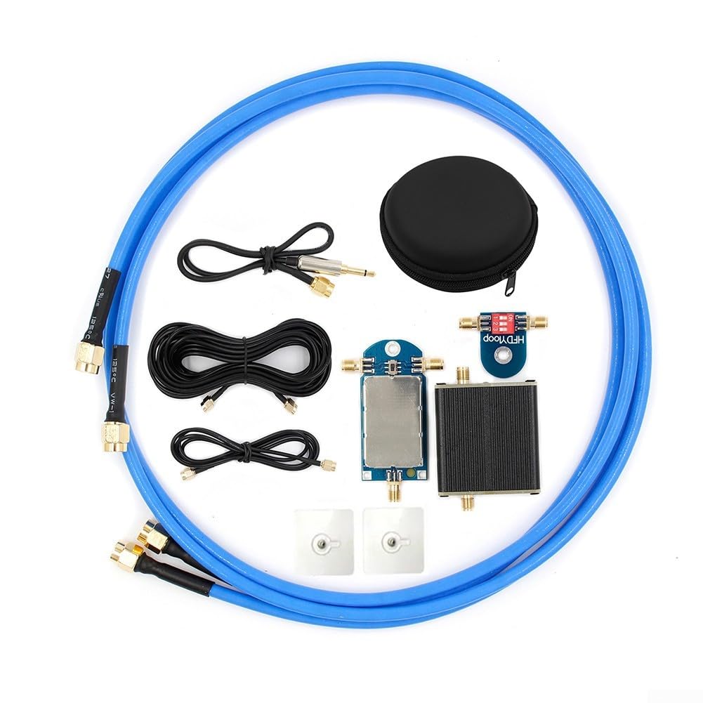 SPORTARC Petite antenne à boucle magnétique, large réponse en fréquence 50 kHz 500 MHz, gain de tension amélioré, câble coaxial RG402