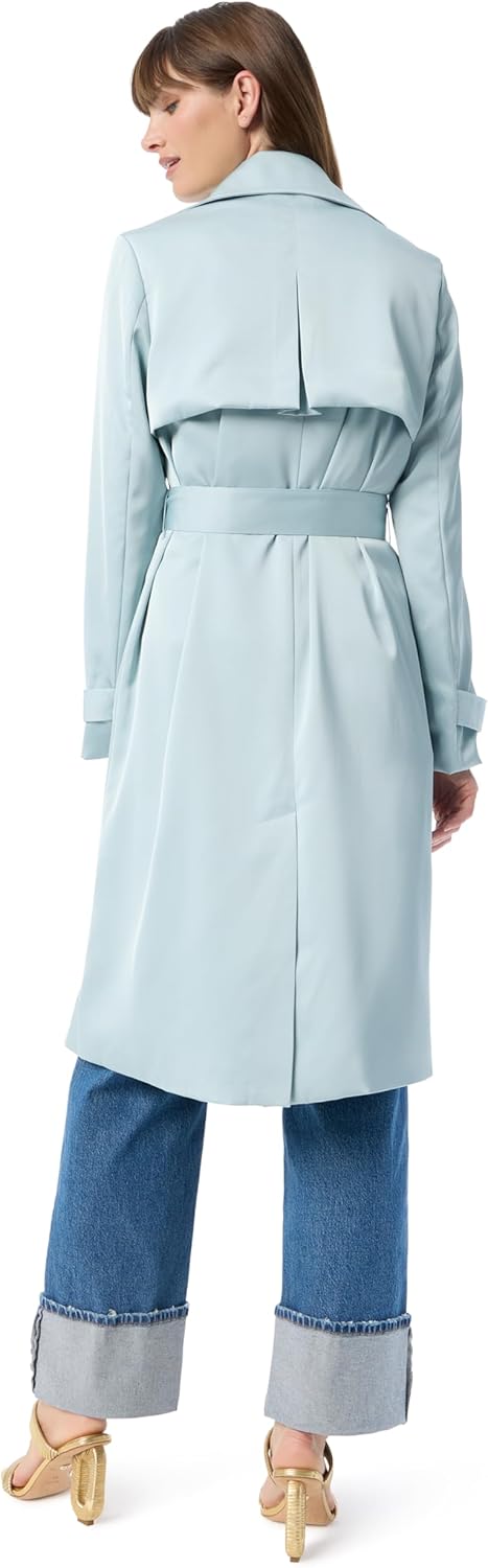 DEE OCLEPPO Women's Cassie Wrap Front Tie Belt Long Trench Coat Standard