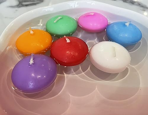 Miniatura 7 de Velas flotantes, velas multicolores clásicas sin aroma con 100 pétalos de rosa de seda, discos de vela de larga duración para bodas, aniversarios,