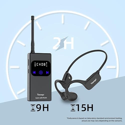 Miniatura 3 de Tayogo StreamPort T6 - Auriculares de natación con conducción ósea abierta, IPX8 impermeable, Bluetooth 5.4, transmisor FM MP3 transmisión de música