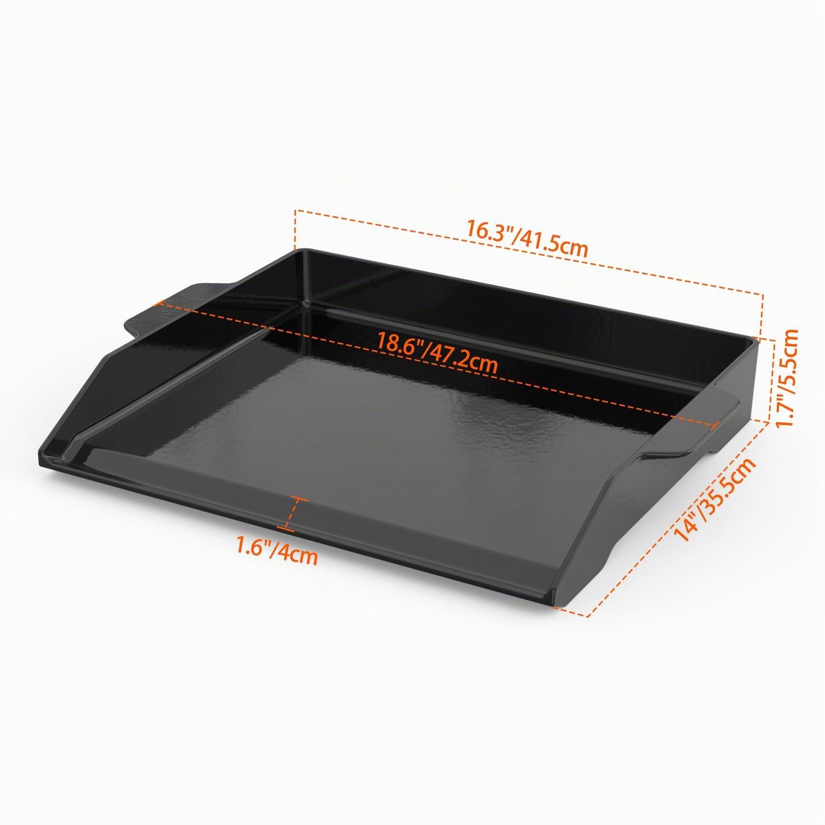 Onlyfire Piastra per Barbecue in Ghisa Smaltata, Piastra Grill Universale con Rivestimento Antiaderente e Pareti Laterali Extra Alte per Griglia a Gas e Fornello, 47.2 x 35.5 cm
