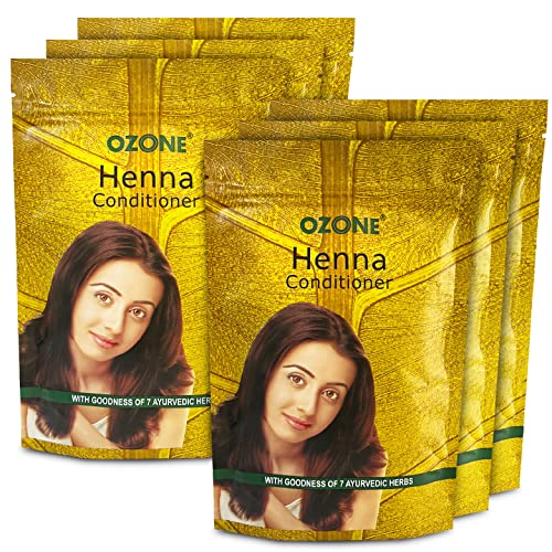 Image of Ozone Henna (Mehndi) Powder | Enriched With Bhringraj, Amla, Reetha, Methi & Shankapushpi | For Naturally Colored Hair, Hair Growth, 200Gm (Pack Of 6, 3 Count)