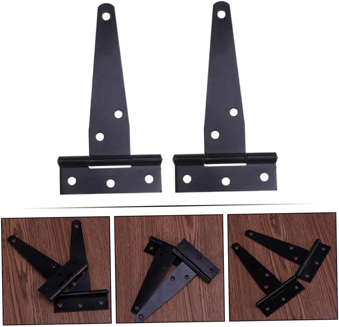 2pcs Strap Gate Hinges Coated Shed Door Hardware Rotatable Design Easy to Install with Screws for Garden Gates Fences and Sheds