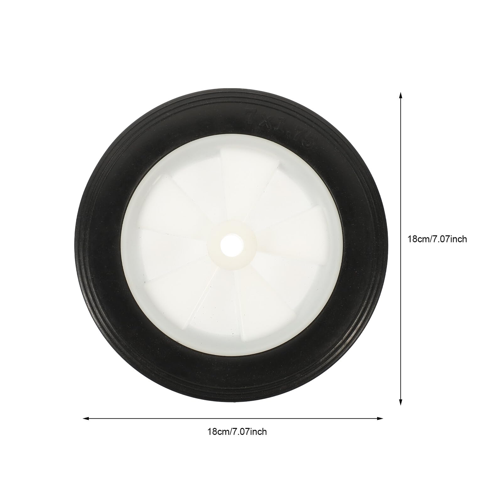 COLLBATH 2 Stück Gummirollen für Rasenmäher 7 Zoll Leise Vollgummi Räder mit Flexibler Drehung und Hoher Anpassungsfähigkeit für Garten und Grillwagen