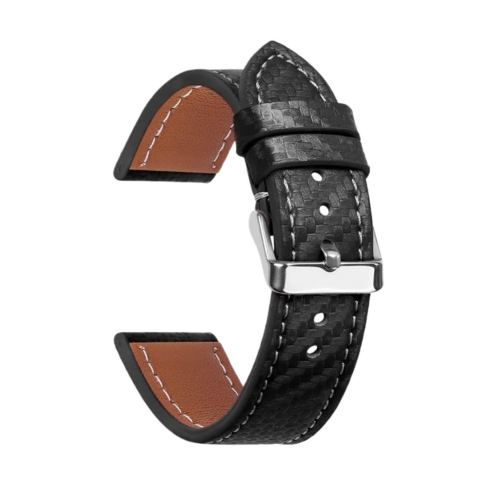 YGUK0J Correa De Cuero Texturizado Fibra Carbono, Piel Vaca Suave, Accesorios For Reloj Hombre, Pulsera 18 Mm, 20, 22 Y 24
