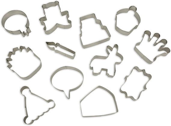 Handstand Kitchen 12-piece Cookie Cutter Assortment - Party Perfect Theme