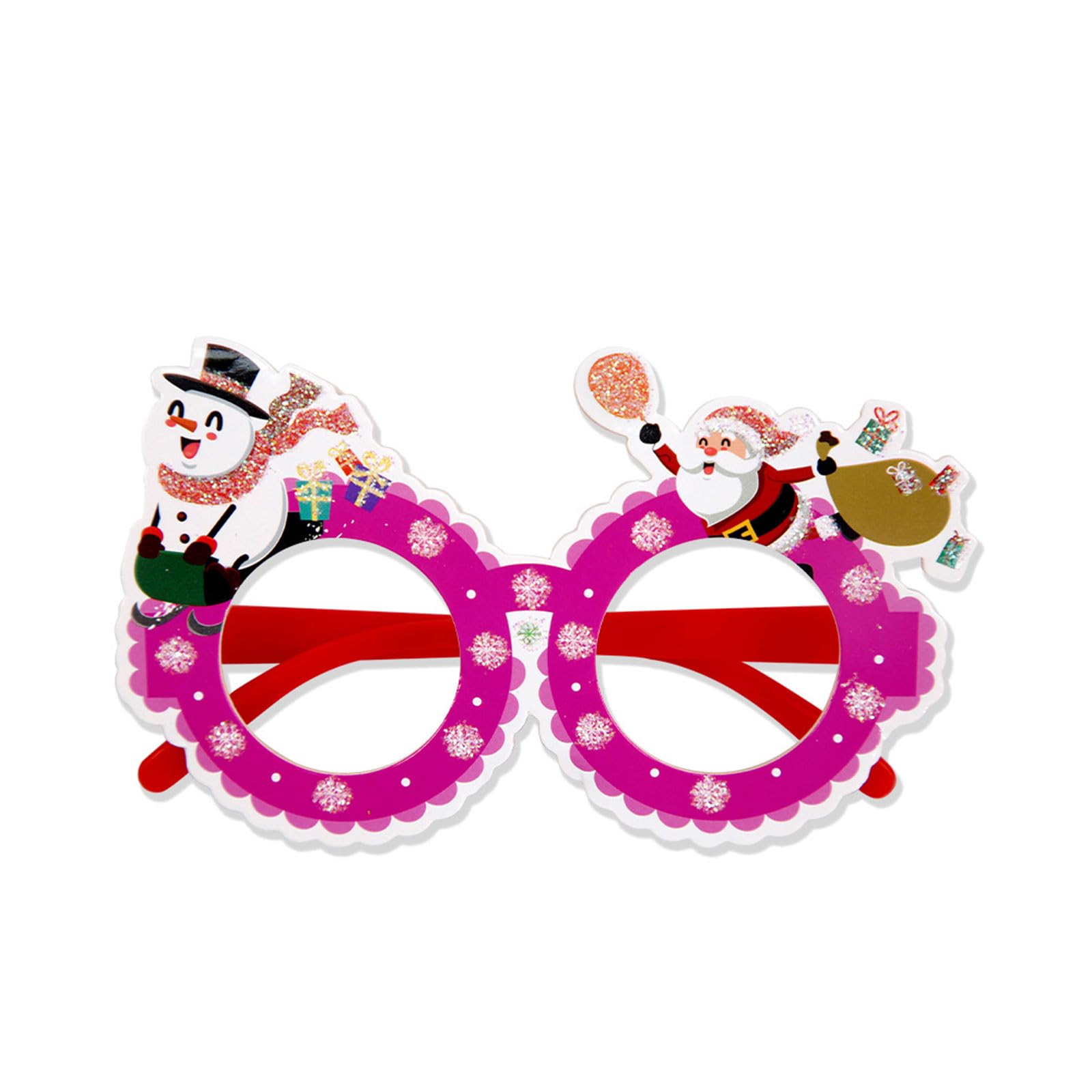 Tsophreniq Christmas Decorations 2024 Glasses Frame Santa Snowman Eyeglasses Adult Kids Christmas Props Gift New Year Party Supply Cartoon Santa Glasses