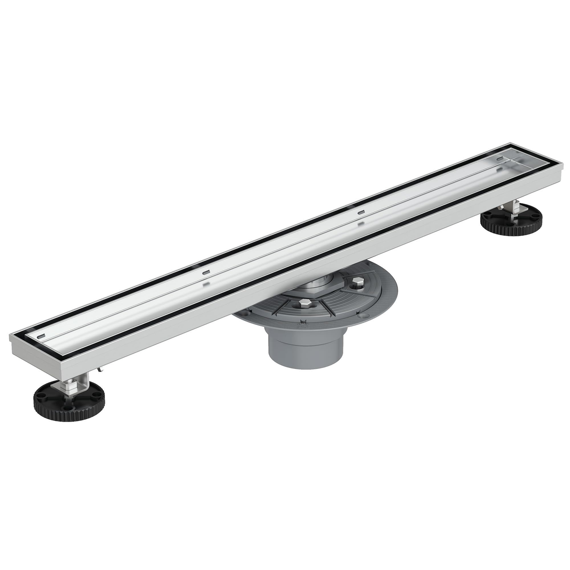 Neodrain 24-Inch Brushed Linear Shower Drain, 2-in-1 Flat & Tile