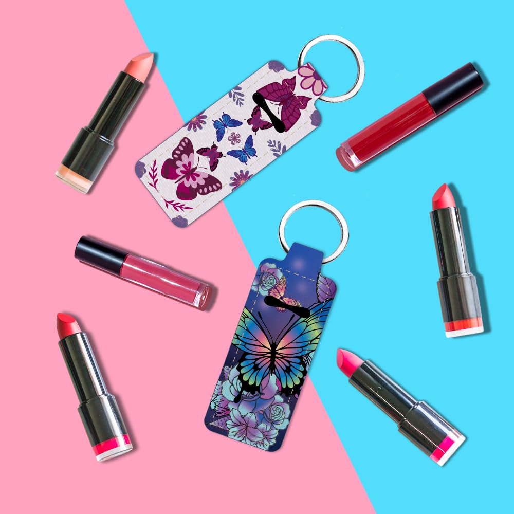 Lippenbalsam-Halter Als Schlüsselanhänger – Elastisch & Niedlich Bedruckt (4er-Set)