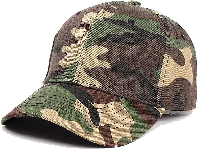 Men Women Camouflage Baseball Cap, Unisex Camo Sun Hat Adjustable Outdoor Hat for Sports Camping Fishing Traveling Tennis Golf