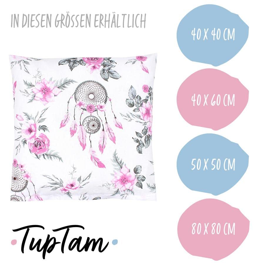 TupTam Federa per Cuscino con Motivi per Bambini, Acchiappasogni Rosa, 50 x 50 cm