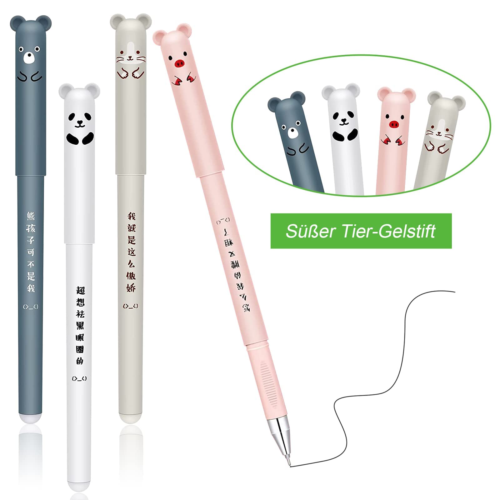 RUCUDIM Uitwisbare balpen, gelpen, 8 rollerbalpen, blauwe penn, uitwisbare penn, 0,5 mm gumstift, balpen, frictie-pennen voor schoolspullen, kantoorbenodigdheden, studenten