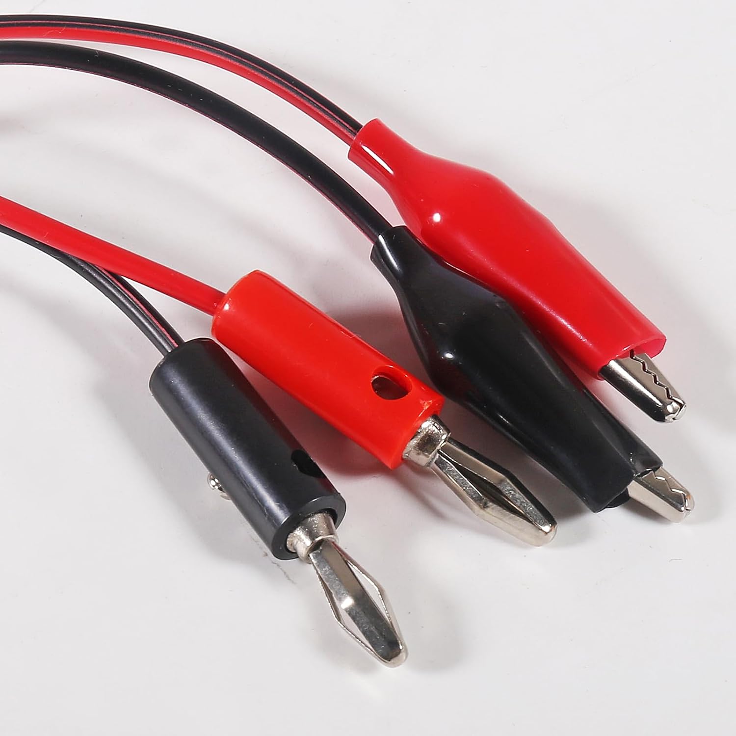 16PCS 4mm Banana Plug to Alligator Clip Test Lead 24AWG Banana Plug Lead 1m/39.37inch for Electrical Test(8 Red+8 Black)