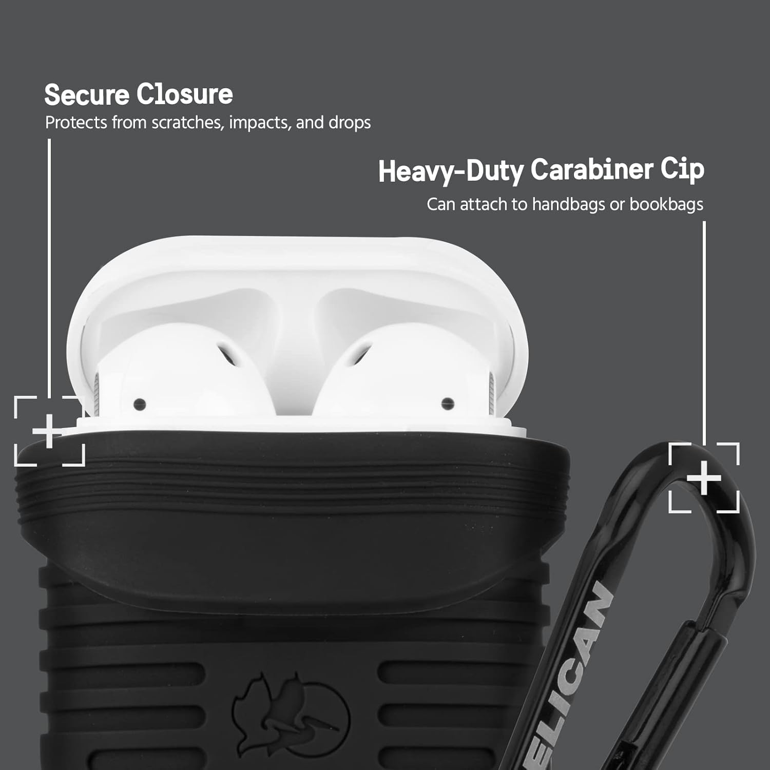 Pelican - PROTECTOR Series Case - Compatible with AirPods 1-2 - Black