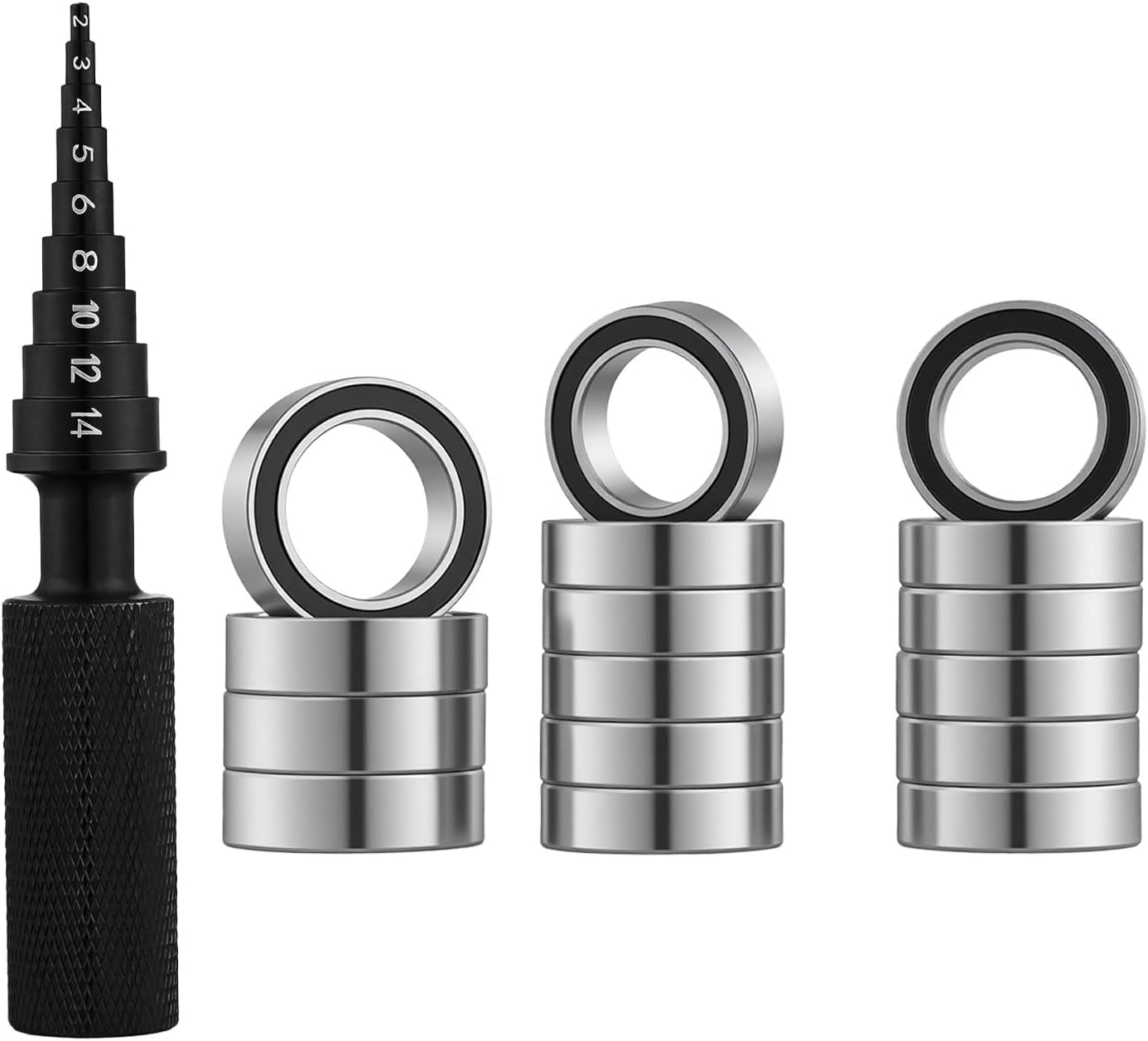 Steel Ball Bearing Tool Kit Compatible with 1/12 LosiNascar Racecar Upgrade Parts Black